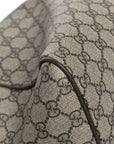 GG Supreme Monogram Textured Dollar Calfskin Web Medium Savoy Duffle Bag Beige Dark Brown