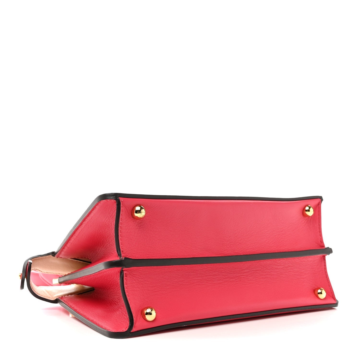 Vitello Seta Shiny Nappa Small Peekaboo I SEE U Satchel Lampone Light Rose