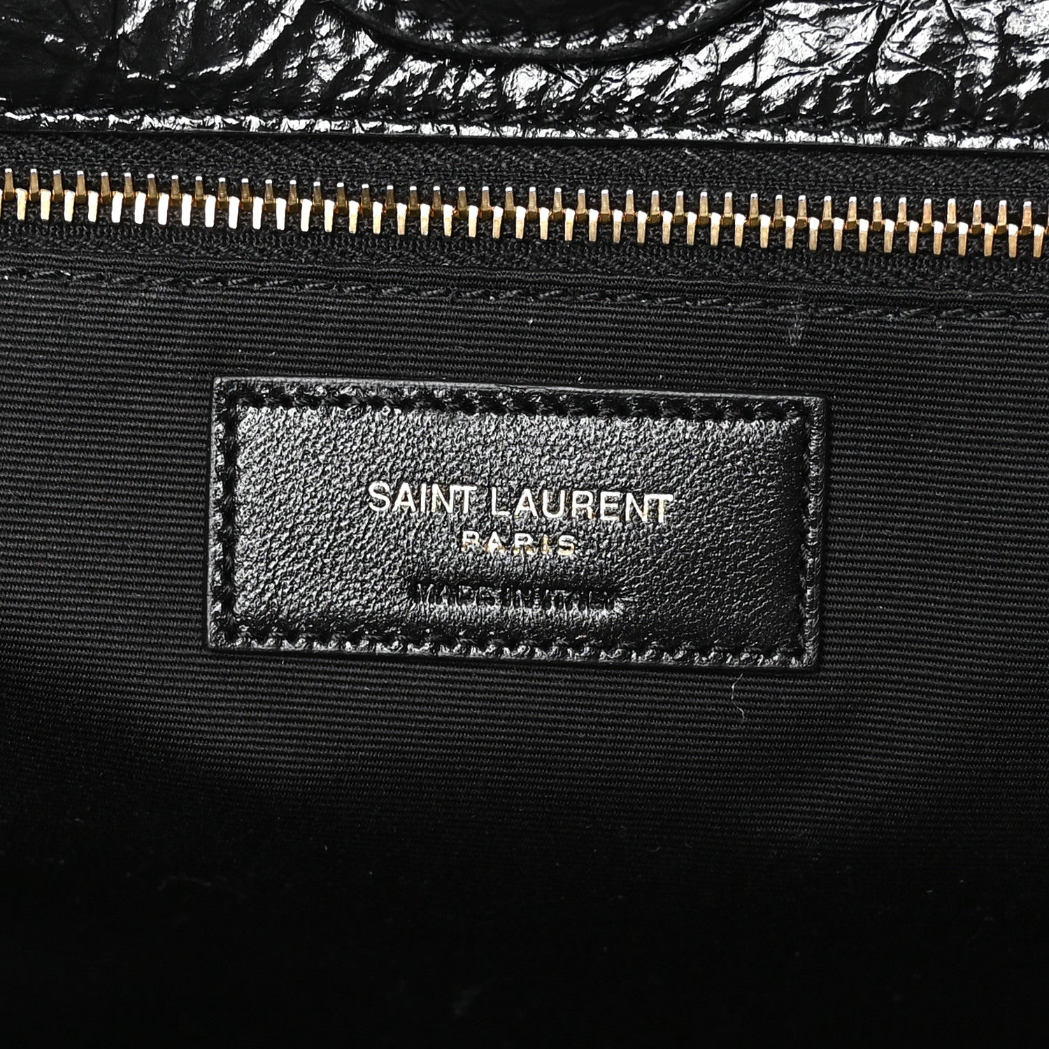 Crinkled Calfskin Matelasse Monogram Niki Multipocket Shopping Tote Black