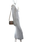 Grained Calfskin House Check Small Madison Shoulder Bag Chestnut Beige