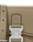 Grained Calfskin Mini Gallop Bag With Strap Beige