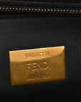Nappa Small FF Embossed Mid Chain Baguette Black
