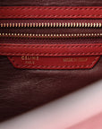 Canvas Crocodile Embossed Bi-Color Mini Luggage Beige Red
