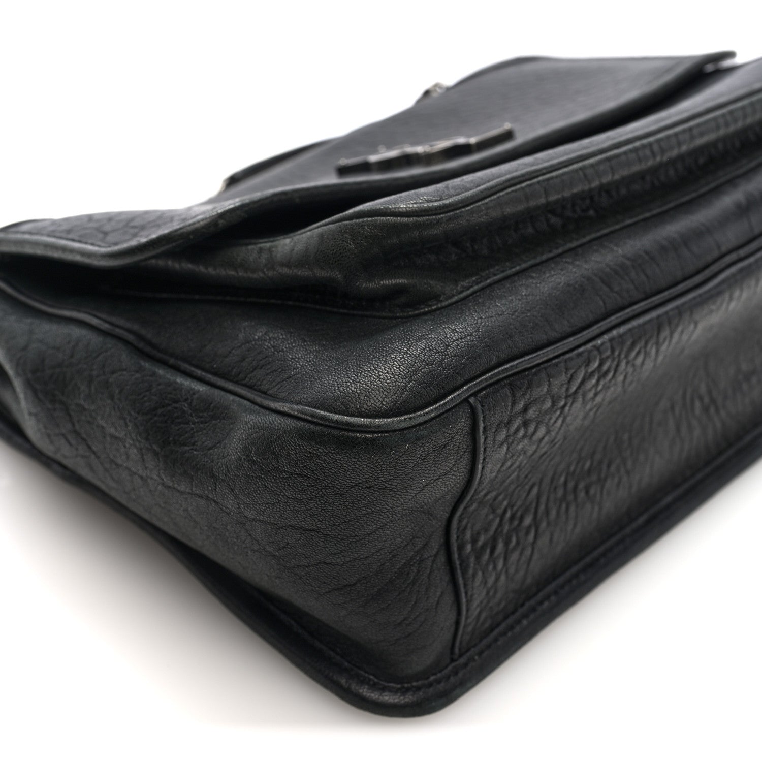 Grained Lambskin Monogram Large Niki Chain Satchel Black