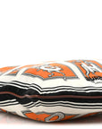 Satin Mythical Alphabet Drawstring Pouch Orange Black White