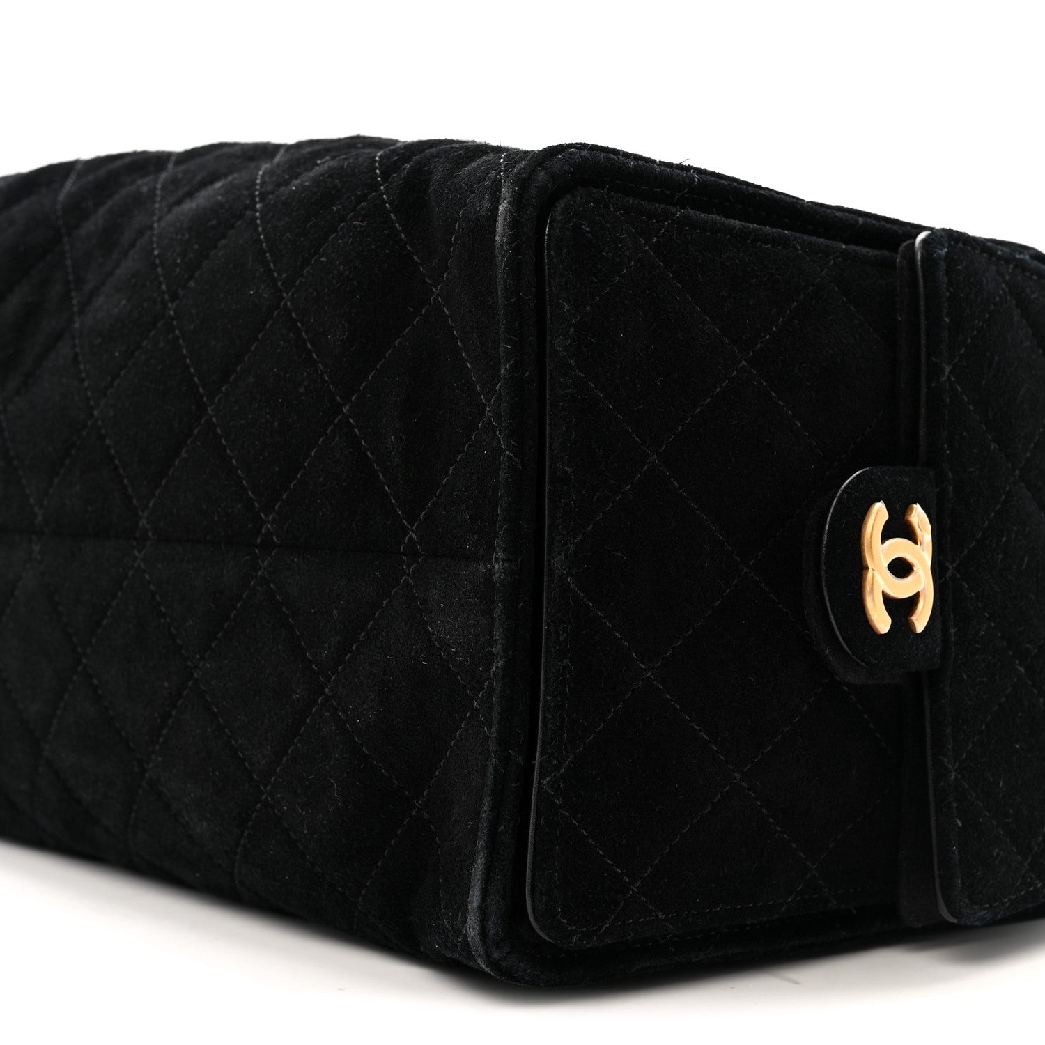 Suede Quilted Medium CHNL 25 Handbag Black