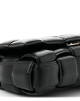 Lambskin Maxi Intreccio Padded Chain Cassette Crossbody Bag Black