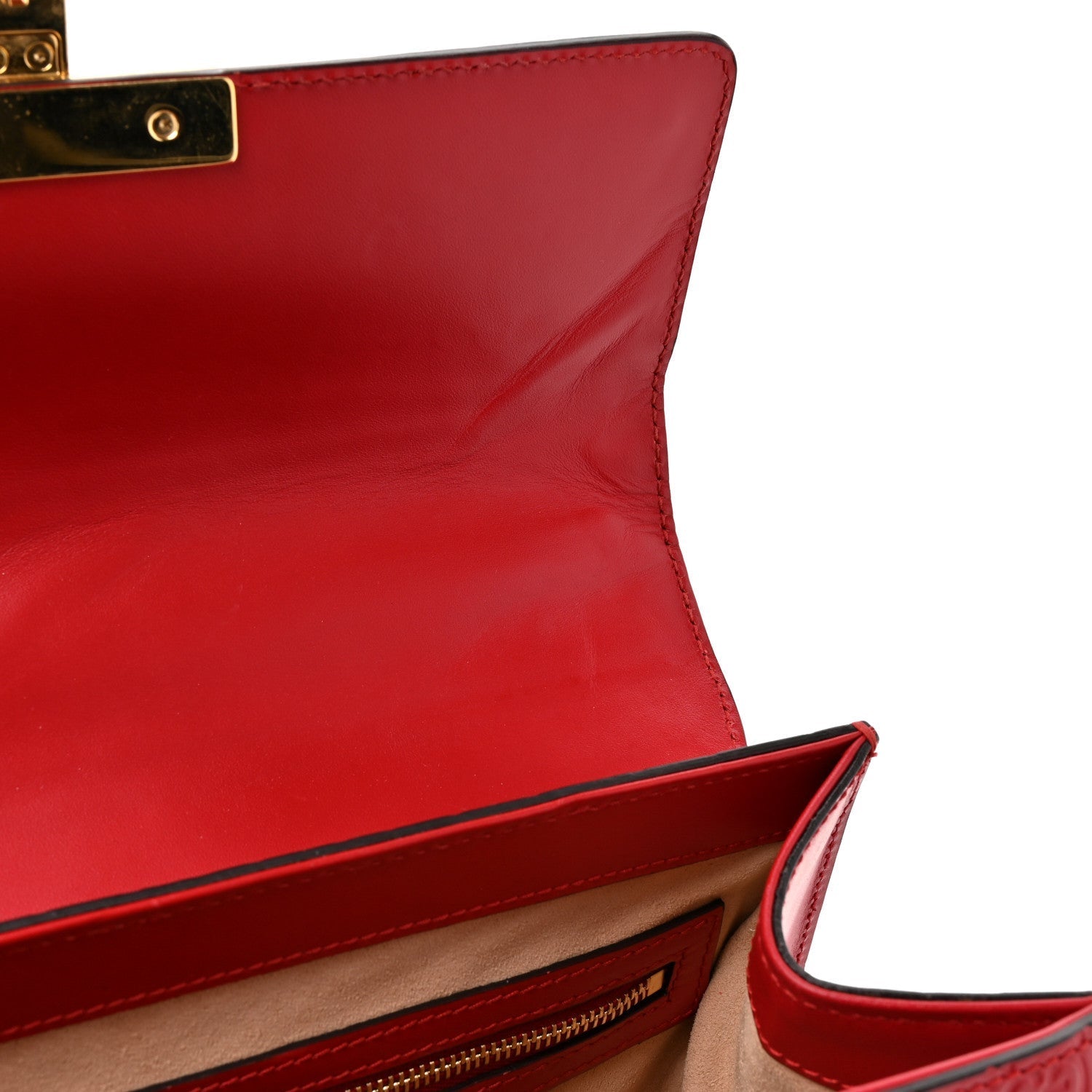 GCCIssima Signature Small Padlock Top Handle Bag Hibiscus Red
