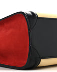 Drummed Calfskin Nubuck Nano Tri-Color Luggage Ruby