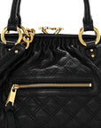 Calfskin Quilted Stam Black