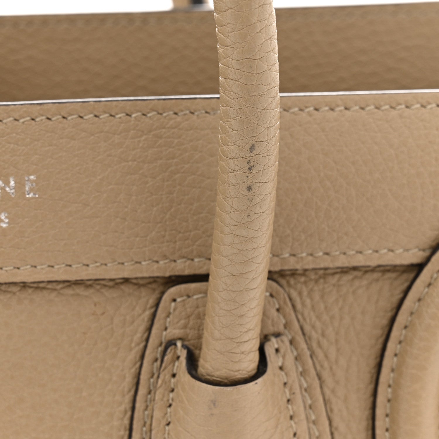 Drummed Calfskin Nano Luggage Dune