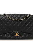 Caviar Quilted Maxi Double Flap Black