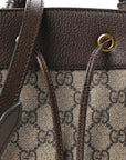 GG Supreme Monogram Web Small Ophidia Bucket Bag Brown