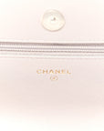 Lambskin Quilted CHNL 19 Wallet On Chain WOC Grey
