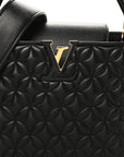 Lambskin Quilted Flower Capucines PM Black