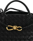 Nappa Intrecciato Small East West Andiamo Shoulder Bag Black