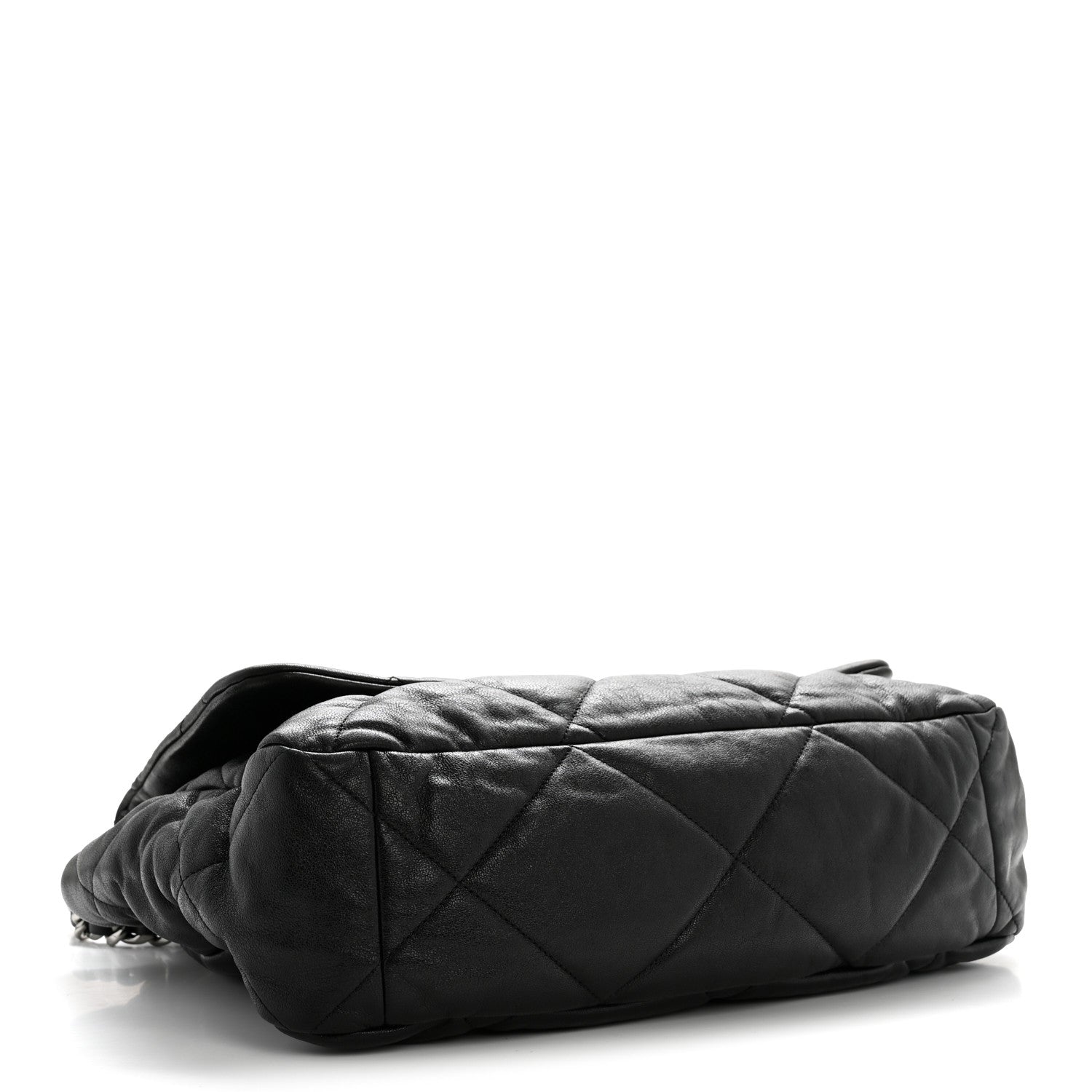 Goatskin Quilted Maxi CHNL 19 Flap Black