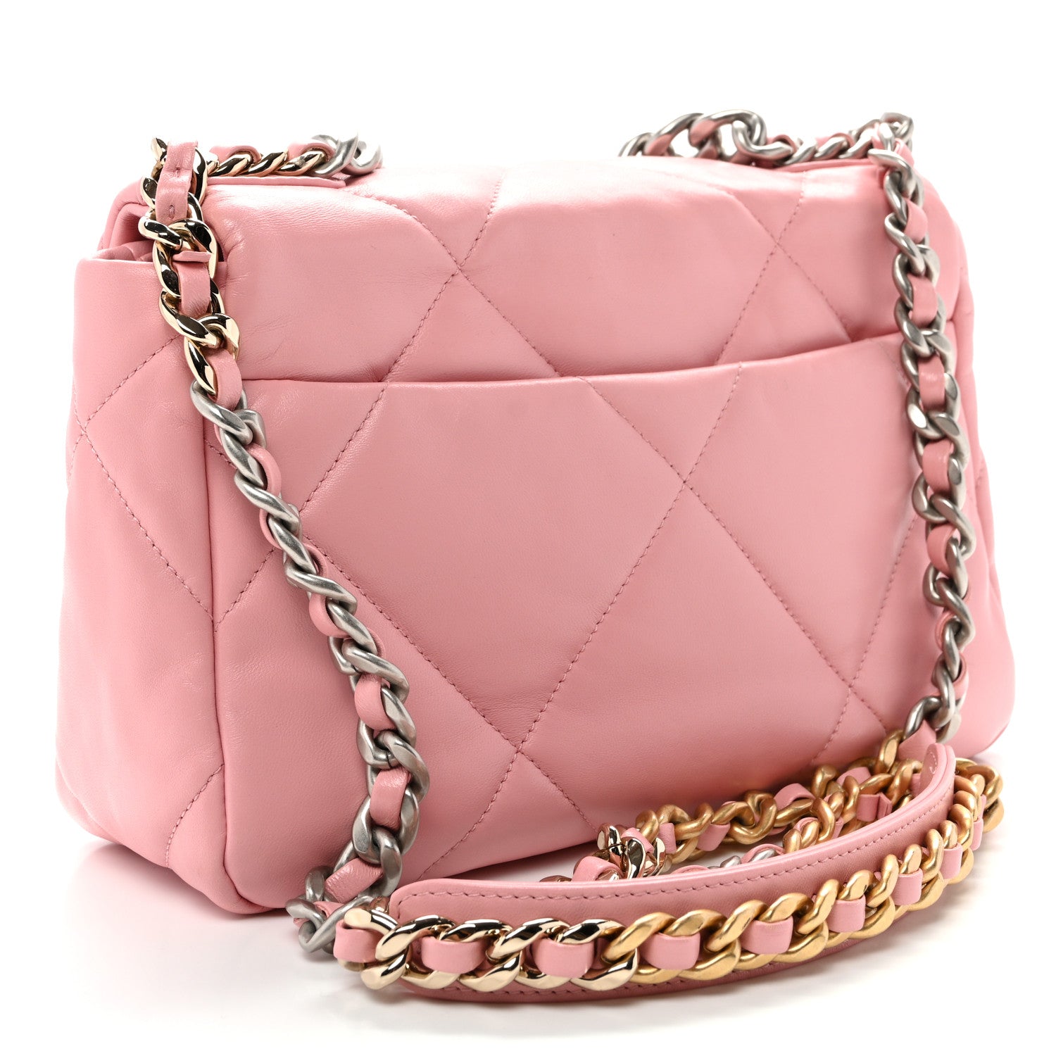 Lambskin Quilted Medium CHNL 19 Flap Light Pink