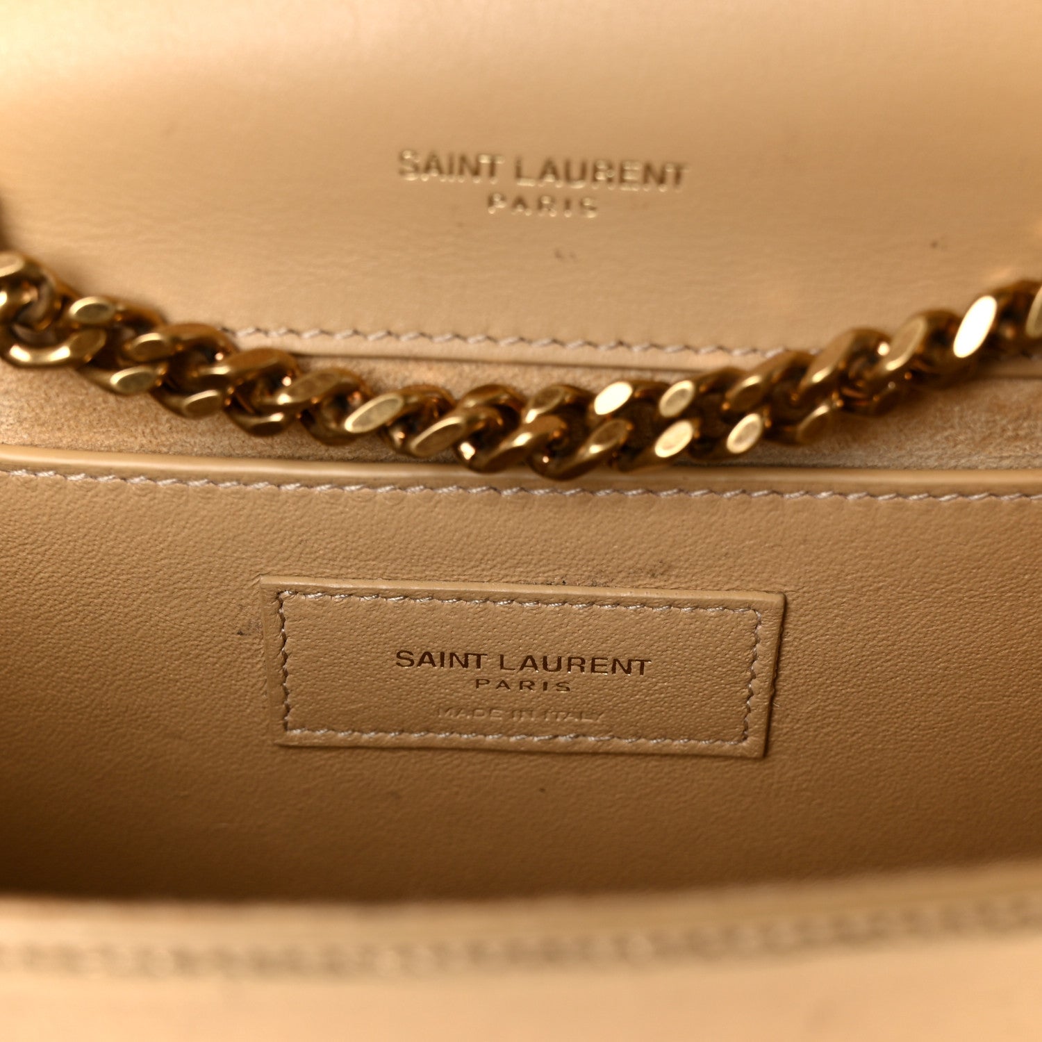 Metallic Calfskin Small Classic Monogram Kate Tassel Satchel Gold