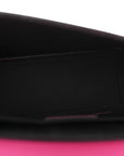 Calfskin Vinyl Small Houndstooth La Medusa Crossbody Bag  Red Fuchsia