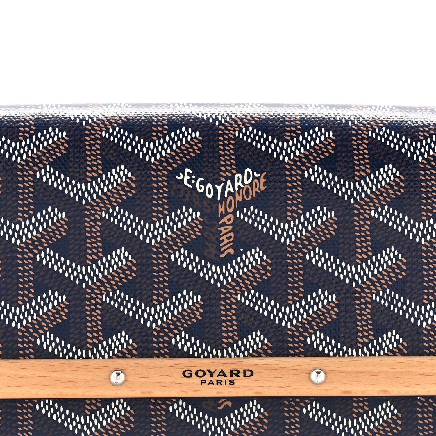 Goyardine Monte Carlo Bois Clutch Navy