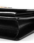 Coated Bark Calfskin Sunset Chain Wallet Black