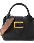 Soft Grain Calfskin Small Buckle Tote Black