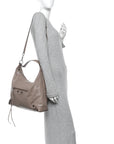 Arena Lambskin Classic Hardware Medium Le City Hobo Bag Sesame