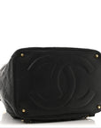 Caviar Quilted Drawstring Backpack Black