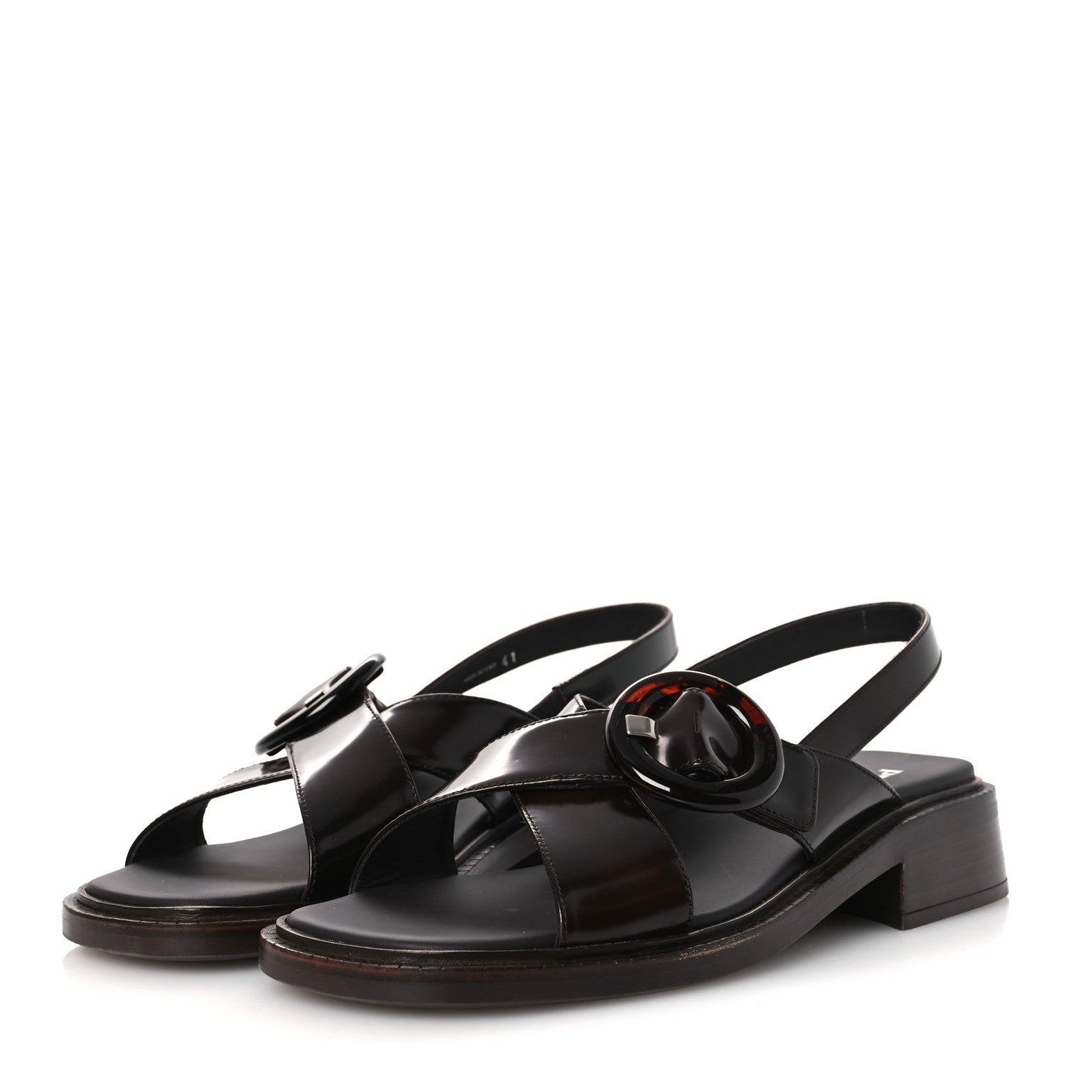 Spazzolato Fume Re-Edition 1996 Buckle Sandals 41 Bruciato