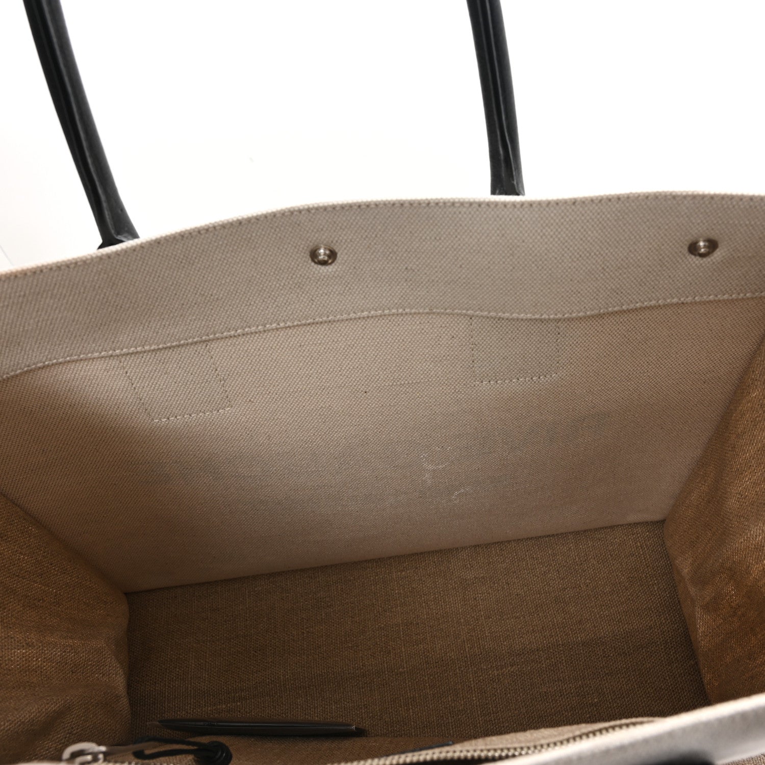 Linen Calfskin Small Rive Gauche Tote Greggio Natural