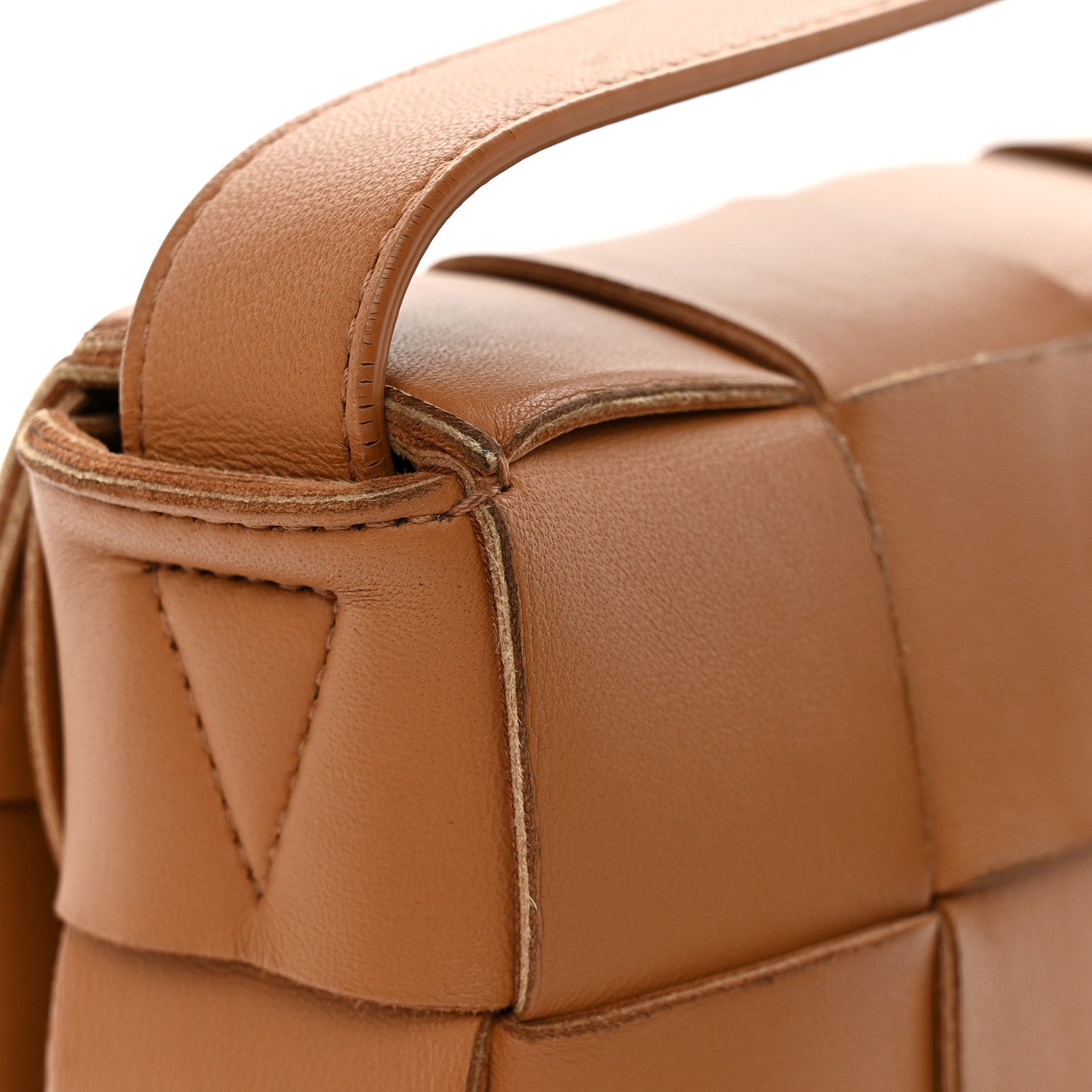 Lambskin Maxi Intrecciato Cassette Crossbody Bag Caramel