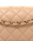 Caviar Quilted Jumbo Double Flap Beige