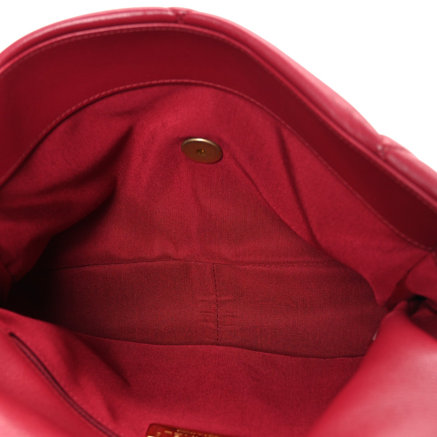 Lambskin Quilted Large CHNL 19 Flap Red
