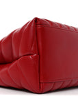 Calfskin Y Quilted Monogram Medium Loulou Chain Satchel Red