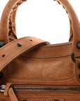 Waxed Suede Calfskin Classic Hardware Small Le City Camel