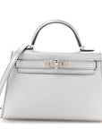 Metallic Chevre Chamkilight Mini Kelly Sellier 20 Argent