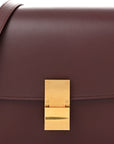 Box Calfskin Medium Classic Box Flap Bag Burgundy