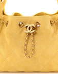 Suede Quilted Mini CHNL 25 Handbag Yellow