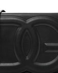 Calfskin DG Logo Flap Crossbody Bag Black