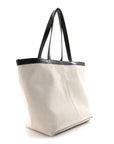 Canvas Mix Nappa Intrecciato Medium Flip Flap Tote Natural Fondant