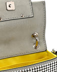 Nubuck Crystal Catalan Mirror Nano Maxi Buckle Baguette Charm Pietra Argento