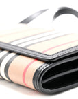 E-Canvas Icon Stripe Hannah Wallet With Detachable Strap Archive Beige