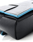 Grained Calfskin Intrecciato Cassette Belt Bag Deep Blue Pool