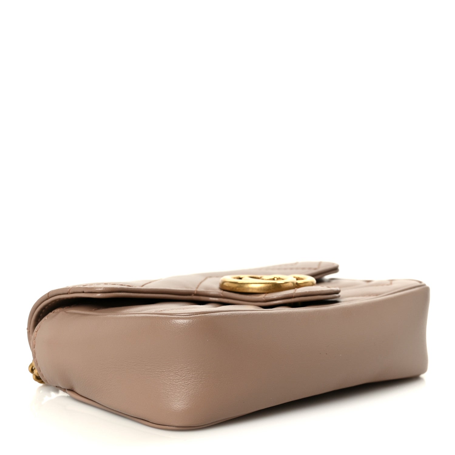 Calfskin Matelasse Super Mini GG Marmont Shoulder Bag Porcelain Rose