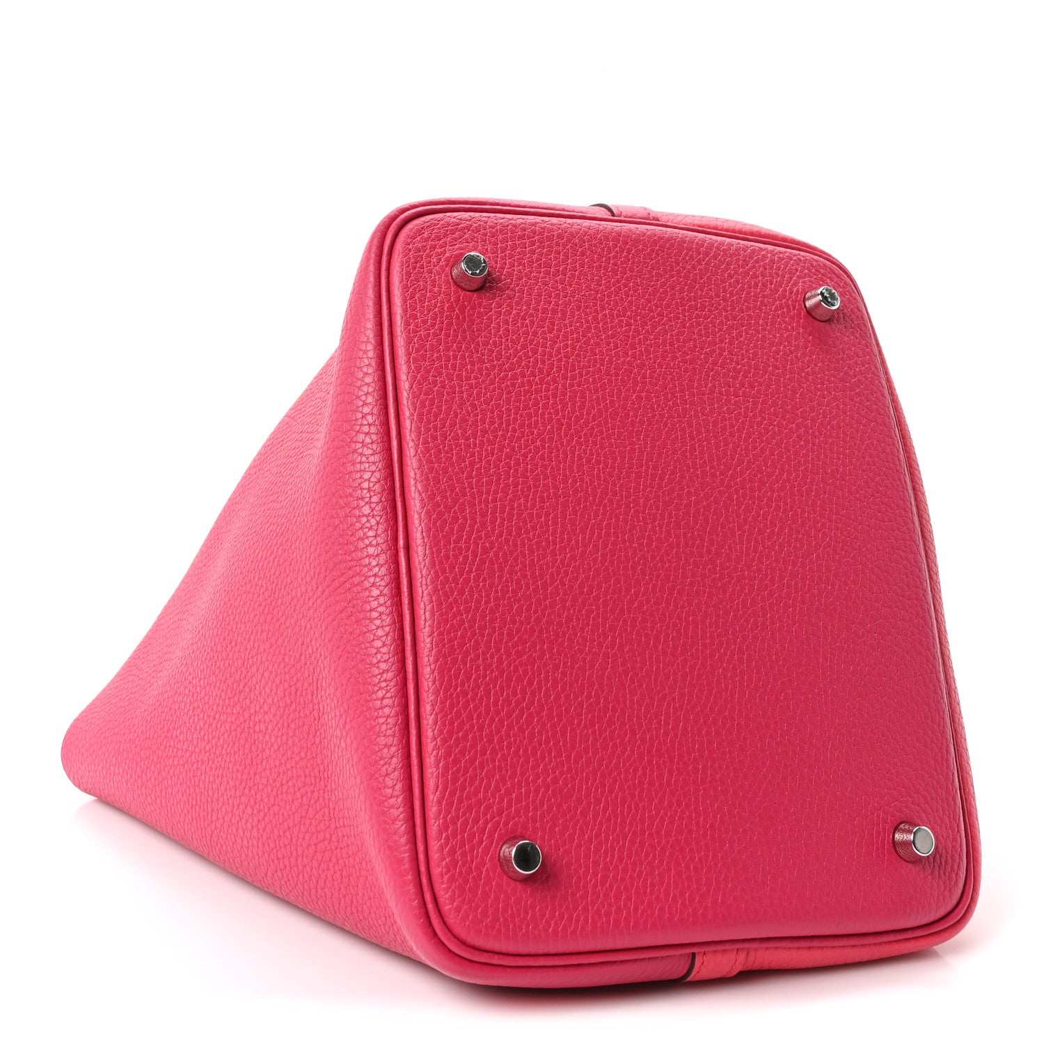 Taurillon Clemence Casaque Picotin Lock 22 MM Rose Extreme Rose Mexico Rouge De Coeur