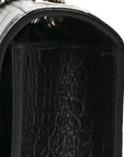 Calfskin Crocodile Embossed Small Classic Monogram Kate Tassel Satchel Black