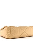 Metallic Goatskin Quilted Medium CHNL 19 Flap Gold