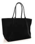 Linen Calfskin Rive Gauche Tote Black