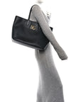 DOLCE GABBANA Calfskin Medium Fefe Tote Black